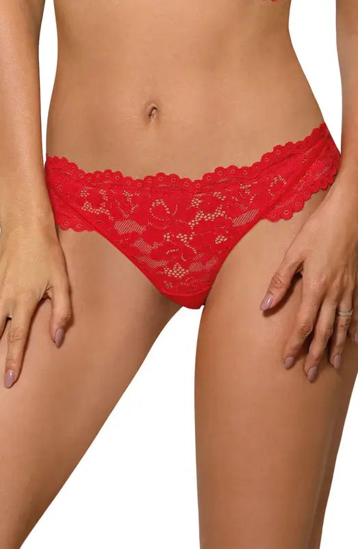 Indulge in Elegance with Roza Newia Red Thong for Ultimate Sensation