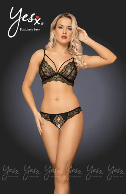 Indulge in Elegance with the Yesx YX236 Black Bra Set