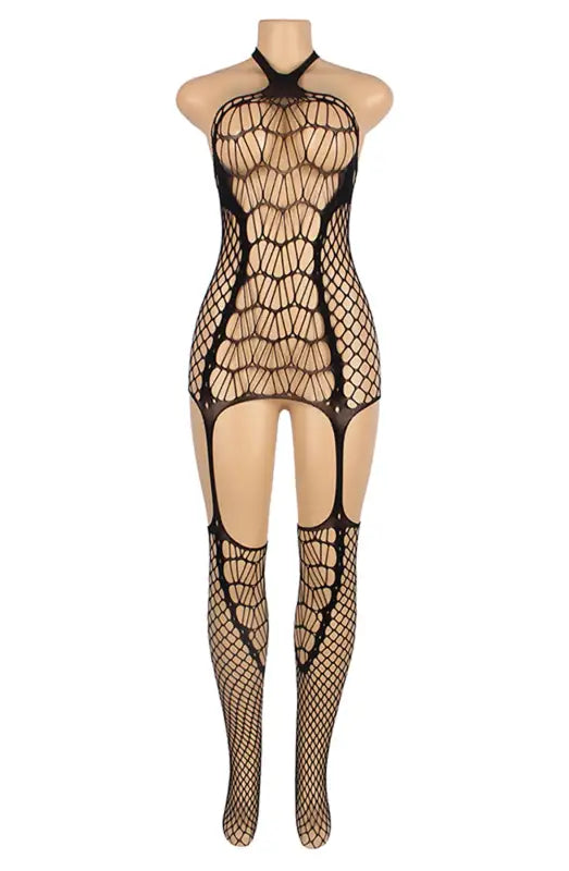 Indulge in Elegance with the YesX YX819 Halter Neck Bodystocking - One Size