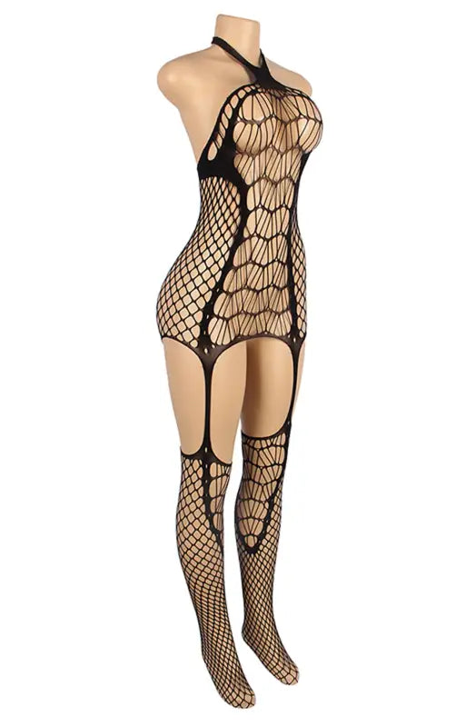 Indulge in Elegance with the YesX YX819 Halter Neck Bodystocking - One Size