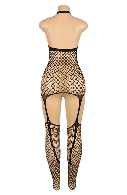 Indulge in Elegance with the YesX YX819 Halter Neck Bodystocking - One Size