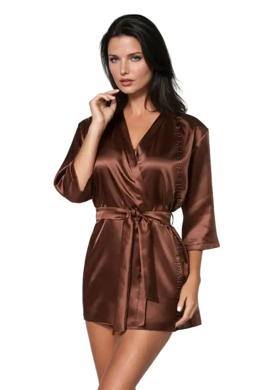 Indulge in Irall Aria Dressing Gown Chocolate for Timeless Elegance