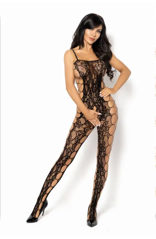 Indulge in Luxury with Beauty Night BN6594 Black Bodystocking Design - One Size (S-L)