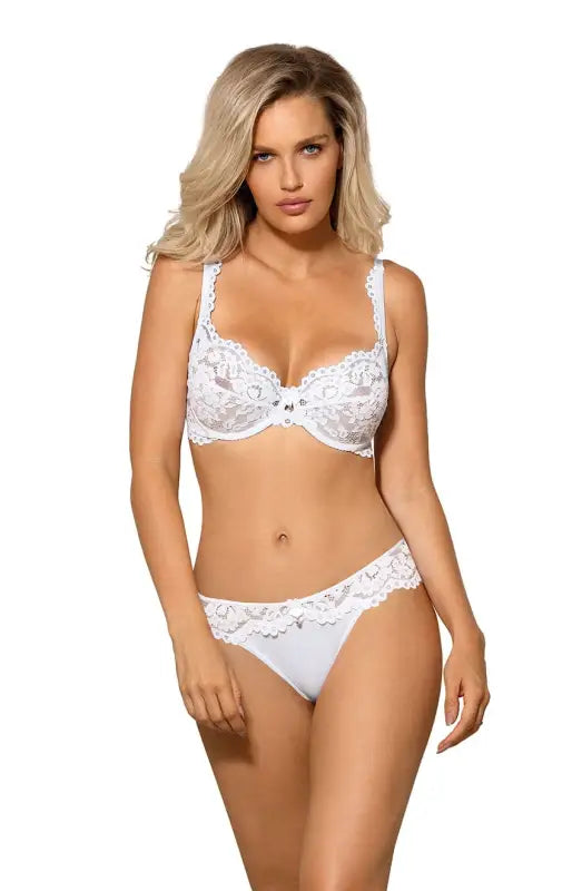 Indulge in Luxury with Roza Newia White Brief and Soft Cup Bra