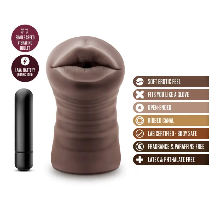 Indulge in Pleasure with Hot Chocolate Heather Mouth Vibrating Masturbator