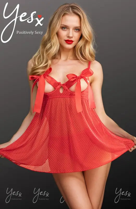 Indulge in Seduction with the YesX YX841 Red Babydoll Set