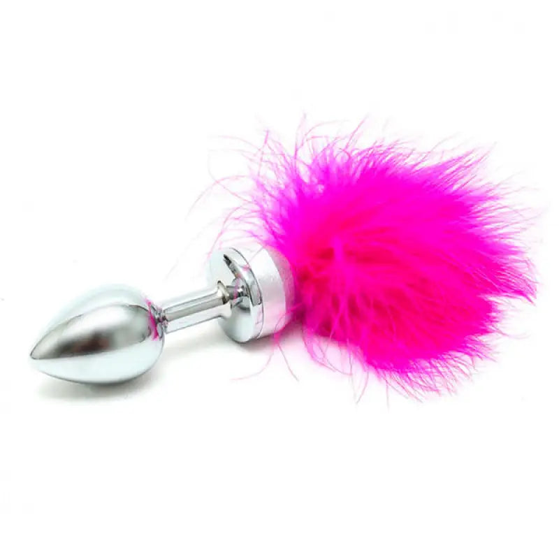 Indulge in Soft Sensations with the Small Butt Plug and Pink Feathers