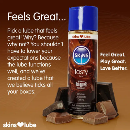 Skins Double Chocolate Water Based Lubricant 4.4 fl oz (130ml)