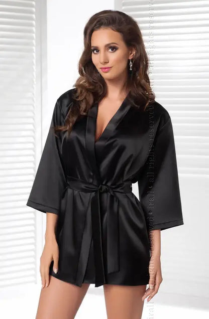 Irall Aria Dressing Gown Black Exudes Timeless Elegance and Luxury