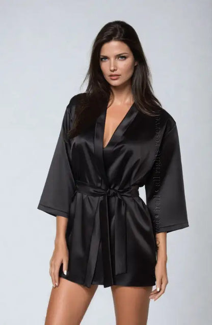 Irall Aria Dressing Gown Black Exudes Timeless Elegance and Luxury