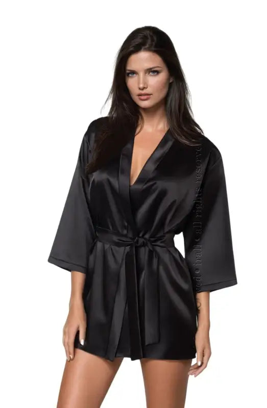 Irall Aria Dressing Gown Black Exudes Timeless Elegance and Luxury