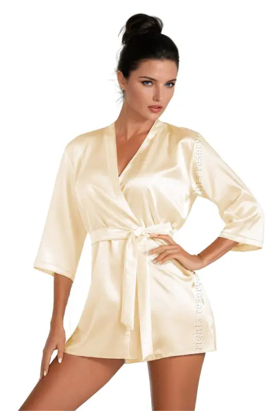 Irall Aria Dressing Gown Cream Exudes Timeless Elegance and Luxury