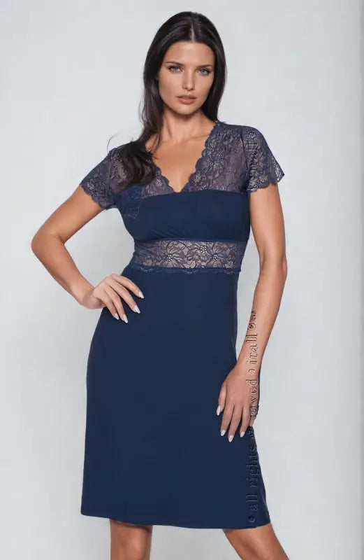 Irall Cameron Nightdress Navy Blue for Ultimate Luxury and Comfort