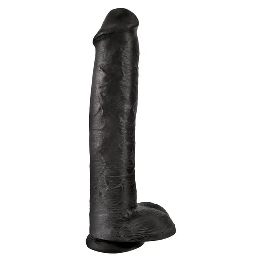 King Cock 15 Inch Cock with Balls Black for Authentic Pleasure Experience