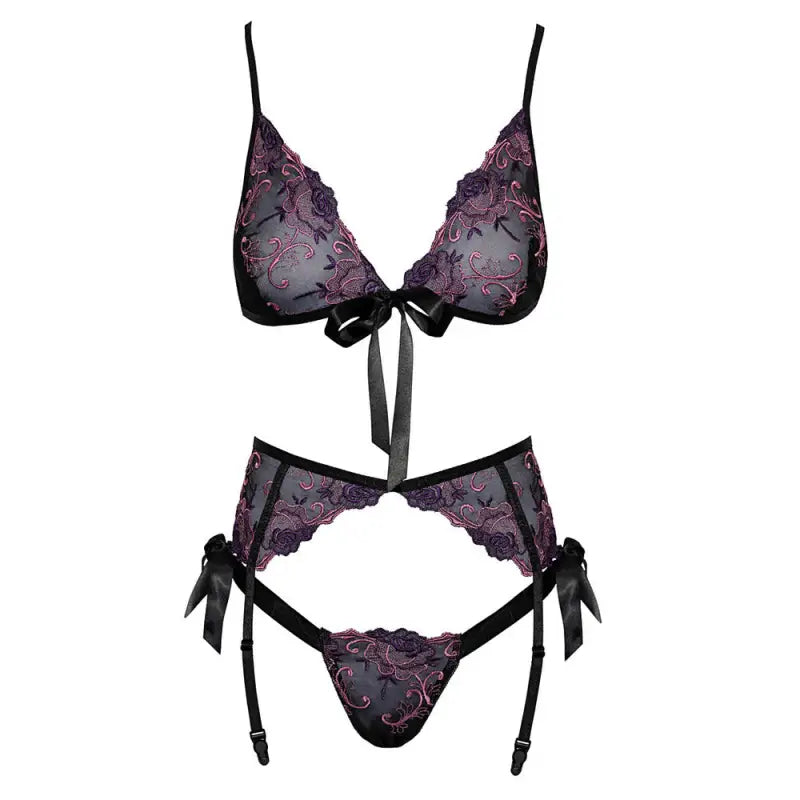 Kissable Embroidered Floral Bra Set for Elegance and Comfort