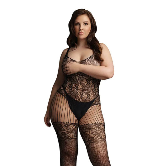 Le Desir Lace and Fishnet Bodystocking for Sizes 14 to 20