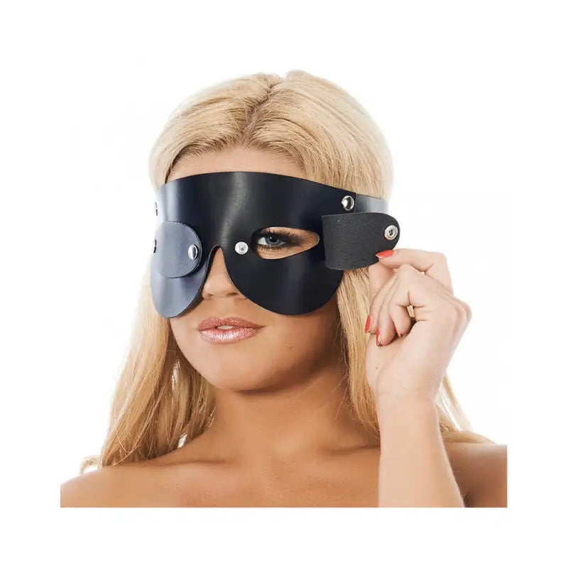 Leather Blindfold With Detachable Blinkers for Enhanced Sensations