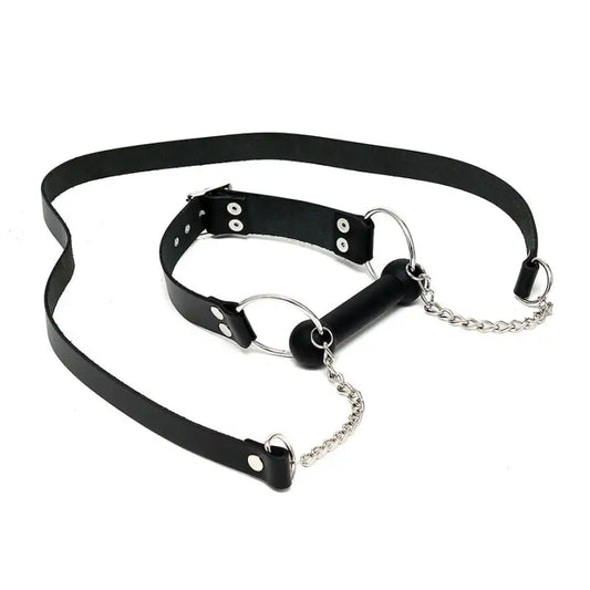 Leather Horse Bit Gag with Reins for Ultimate Bondage Experience