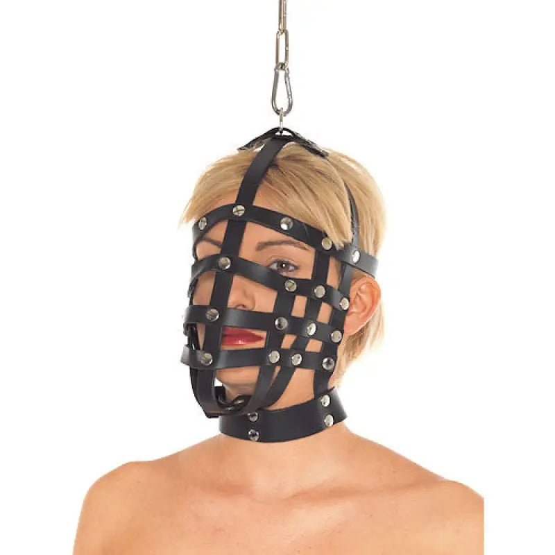 Leather Muzzle Mask in Genuine Leather with Adjustable Buckles