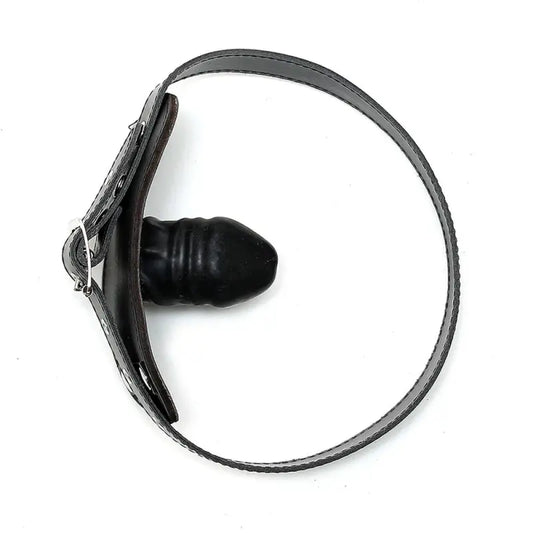 Leather Penis Gag with Adjustable Buckle for Wild Adventures