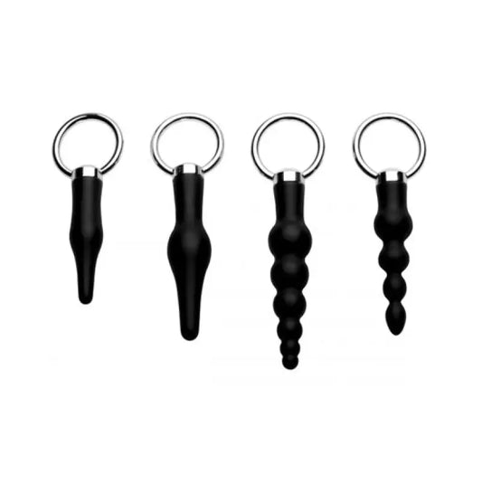 Master Series 4 Piece Silicone Anal Ringed Rimmer Set for Ultimate Pleasure