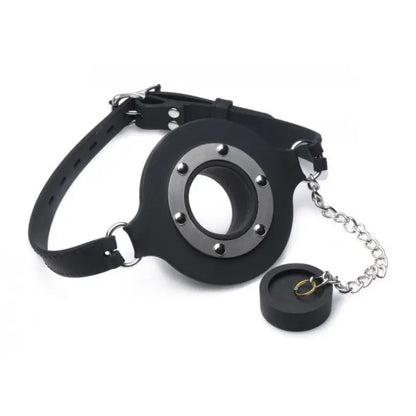 Master Series Pie Hole Silicone Feeding Gag for Bondage Play