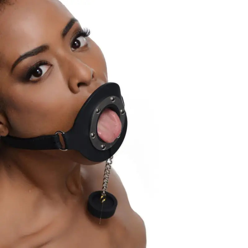 Master Series Pie Hole Silicone Feeding Gag for Bondage Play