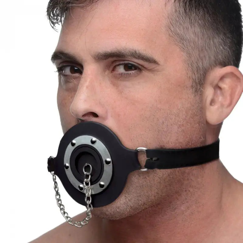 Master Series Pie Hole Silicone Feeding Gag for Bondage Play