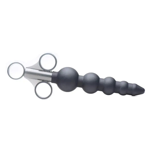 Master Series Silicone Graduated Beads Lube Launcher for Precise Pleasure