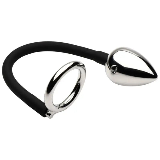 Master Series Tug Plug Aluminum Cock and Ball Ring for Prostate Stimulation