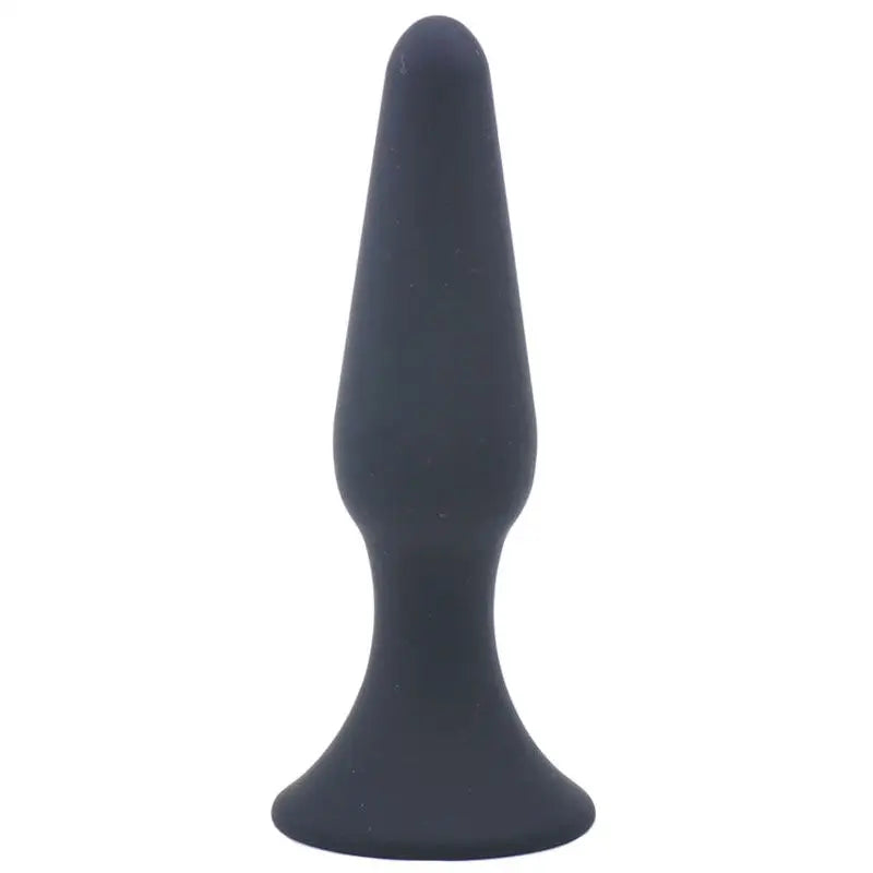 Medium Classic Black Silicone Butt Plug for Anal Stimulation