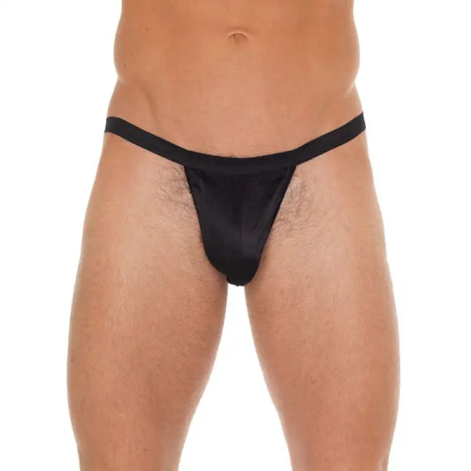 Mens Black G-String with Black Pouch for Ultimate Comfort and Style