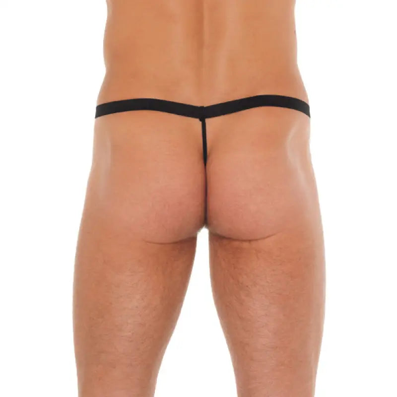 Mens Black GString with Pink Pouch for Ultimate Comfort and Style