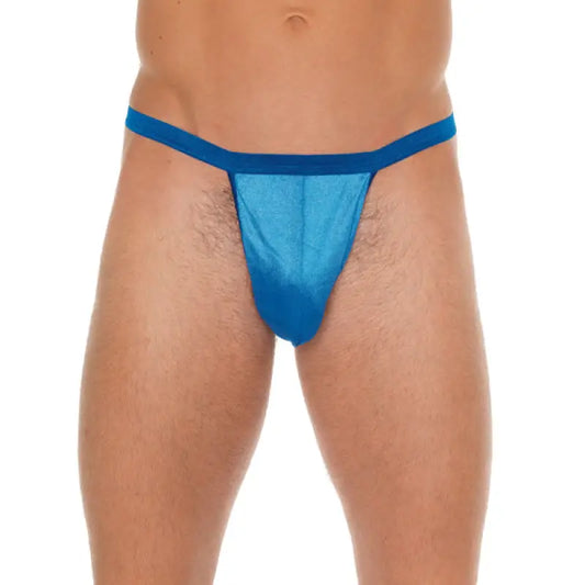 Mens Blue GString with Pouch for Ultimate Comfort and Style