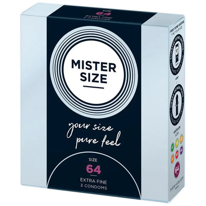 Mister Size Pure Feel Condoms in Large and X-Large Sizes 64mm