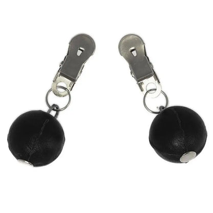 Nipple Clamps with Round Black Weights for Ultimate Pleasure