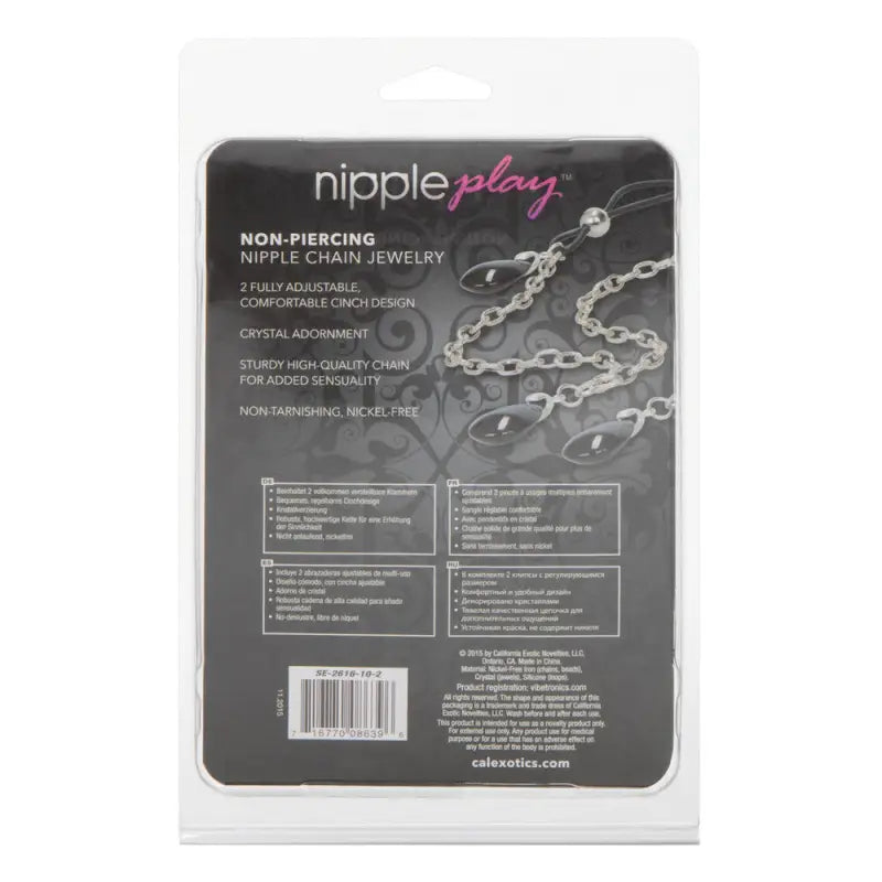 Non Piercing Onyx Nipple Chain Jewellery for Nipple Play