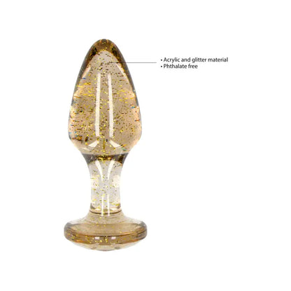 Ouch Golden Glitter Acrylic Butt Plug Set for Exquisite Satisfaction