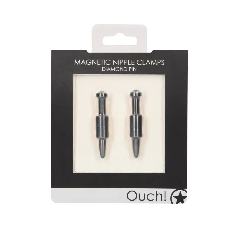 Ouch Magnetic Nipple Clamps Diamond Pin in Grey for Intimate Moments