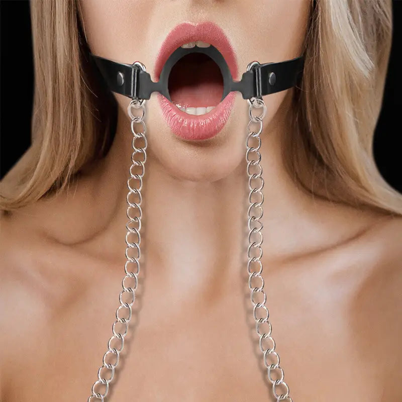 Ouch O Ring Gag with Nipple Clamps for Bondage Enthusiasts