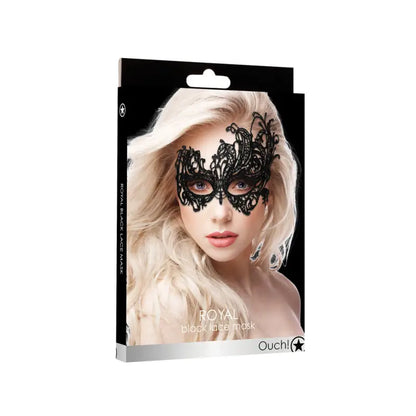 Ouch Royal Black Lace Mask for Elegant Bondage Play