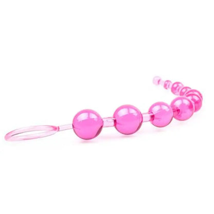 Pink Chain of 10 Graduated Pleasure Beads for Enhanced Sensations