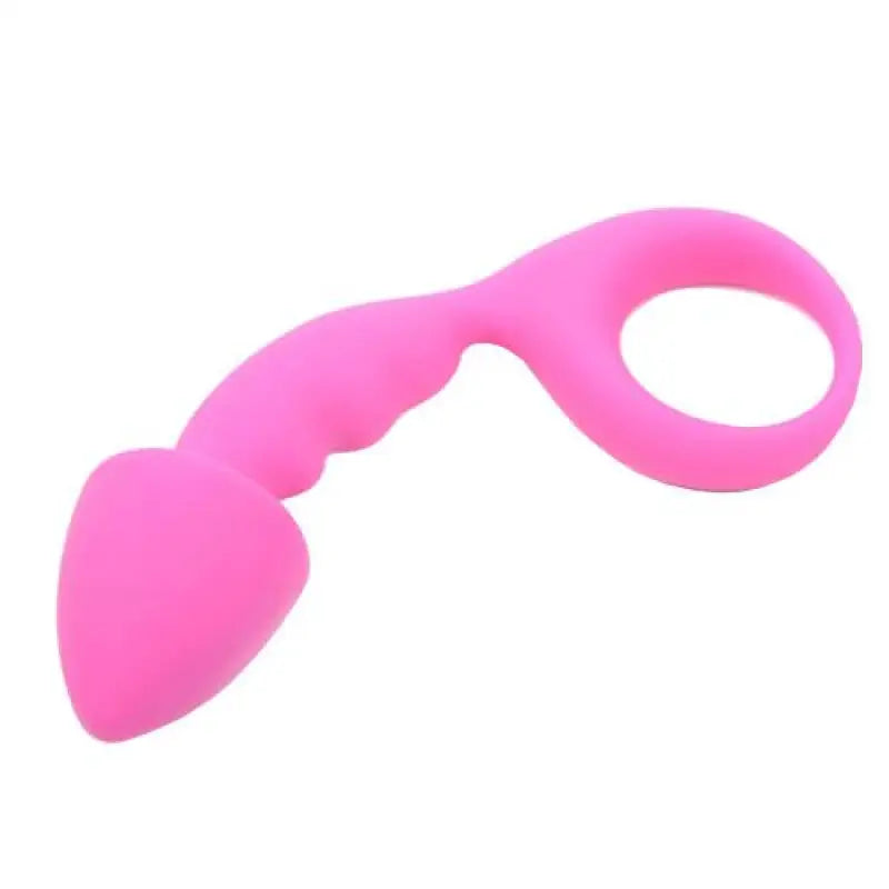 Pink Silicone Curved Comfort Butt Plug for Ultimate Pleasure