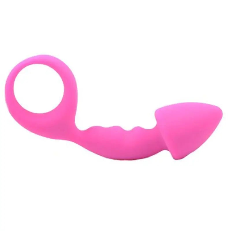 Pink Silicone Curved Comfort Butt Plug for Ultimate Pleasure