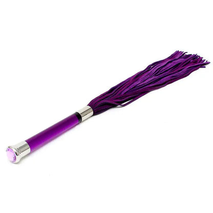 Purple Suede Flogger with Glass Handle and Crystal Accents