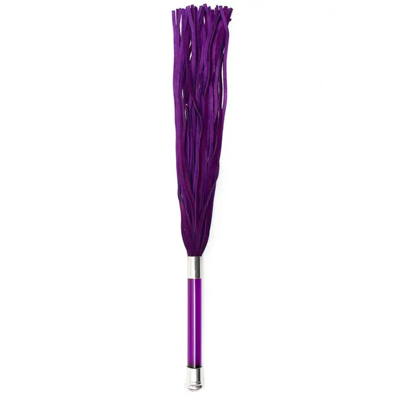 Purple Suede Flogger with Glass Handle and Crystal Accents