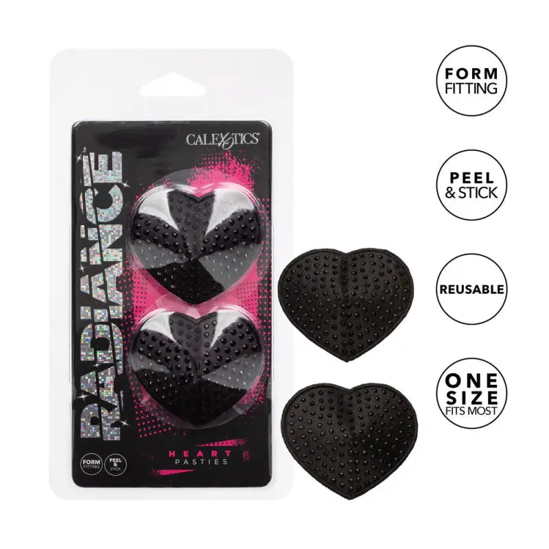 Radiance Black Heart Pasties for Stylish Accessories