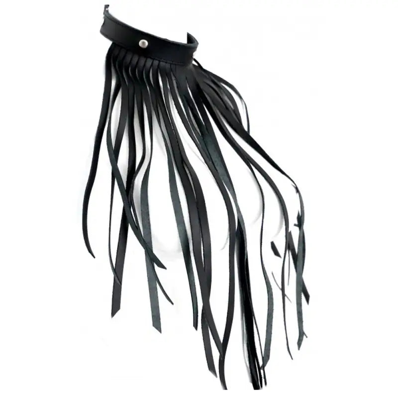 Red Leather Fringe Necklace Collar for Exquisite SM Style