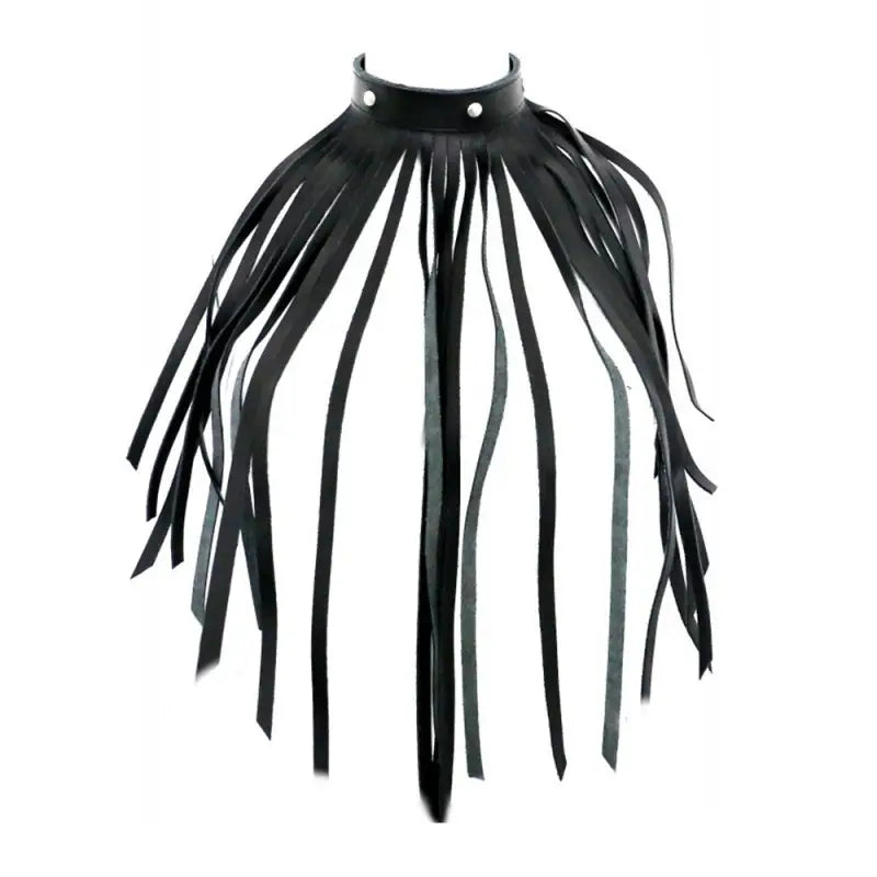 Red Leather Fringe Necklace Collar for Exquisite SM Style