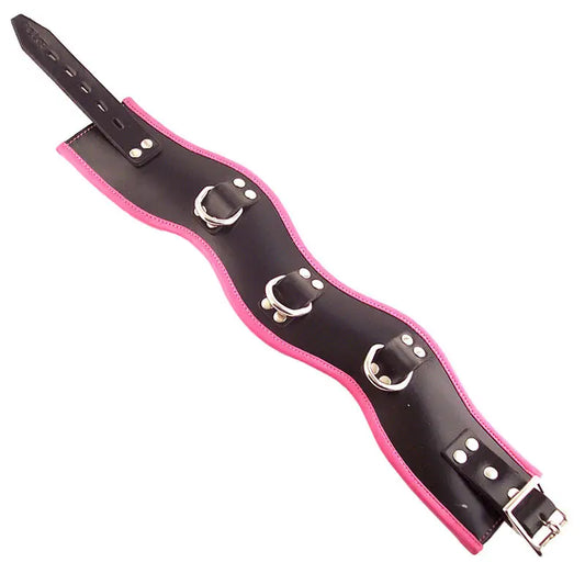 Rouge Garments Black and Pink Padded Posture Collar for Bondage Gear